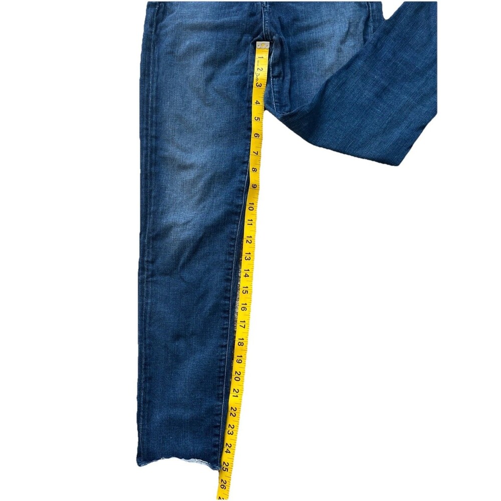 AGOLDE Sophie Crop Jeans Women's Size 27 Raw Hem Slim Jean Medium/Dark Wash - Picture 5 of 9